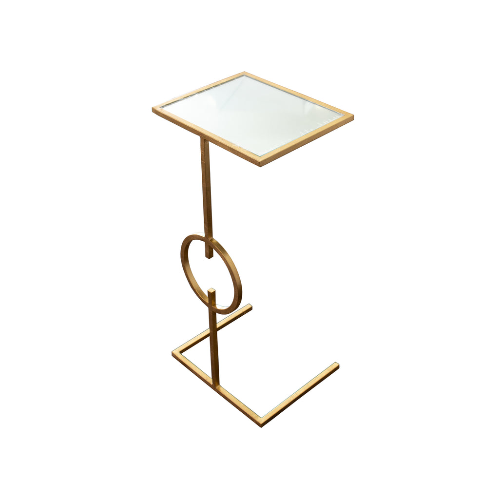 Cigar Table In Gold Leaf With Inset Mirror Top