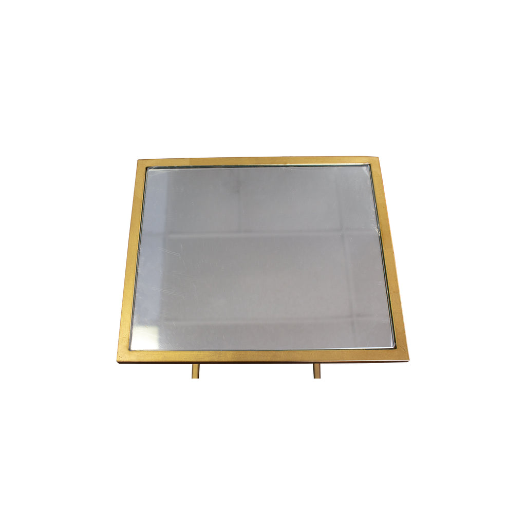 Cigar Table In Gold Leaf With Inset Mirror Top