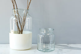 White Colorblock Mason Jar