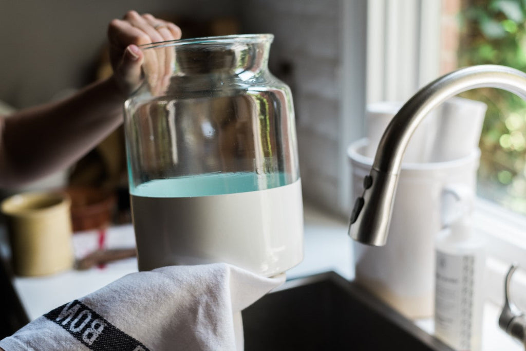 White Colorblock Mason Jar