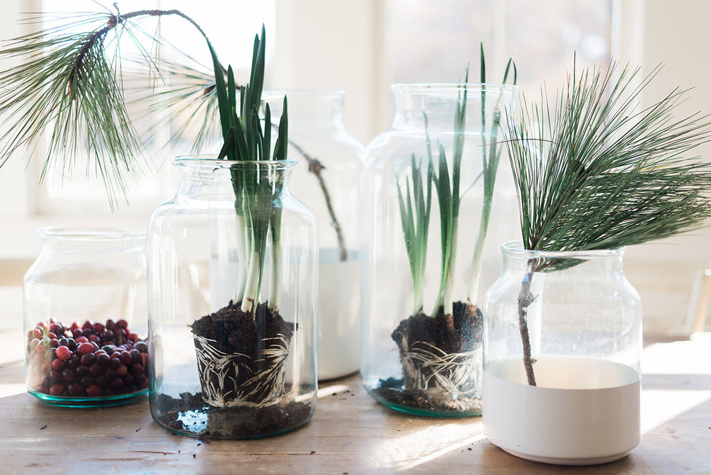 White Colorblock Mason Jar