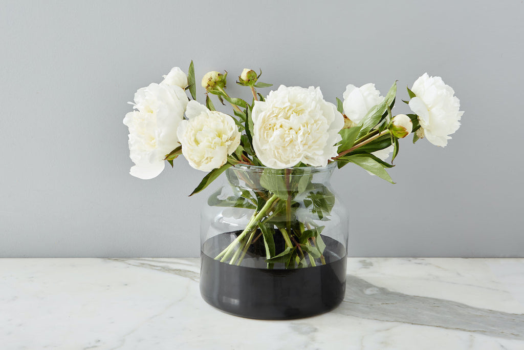 Black Colorblock Flower Vase