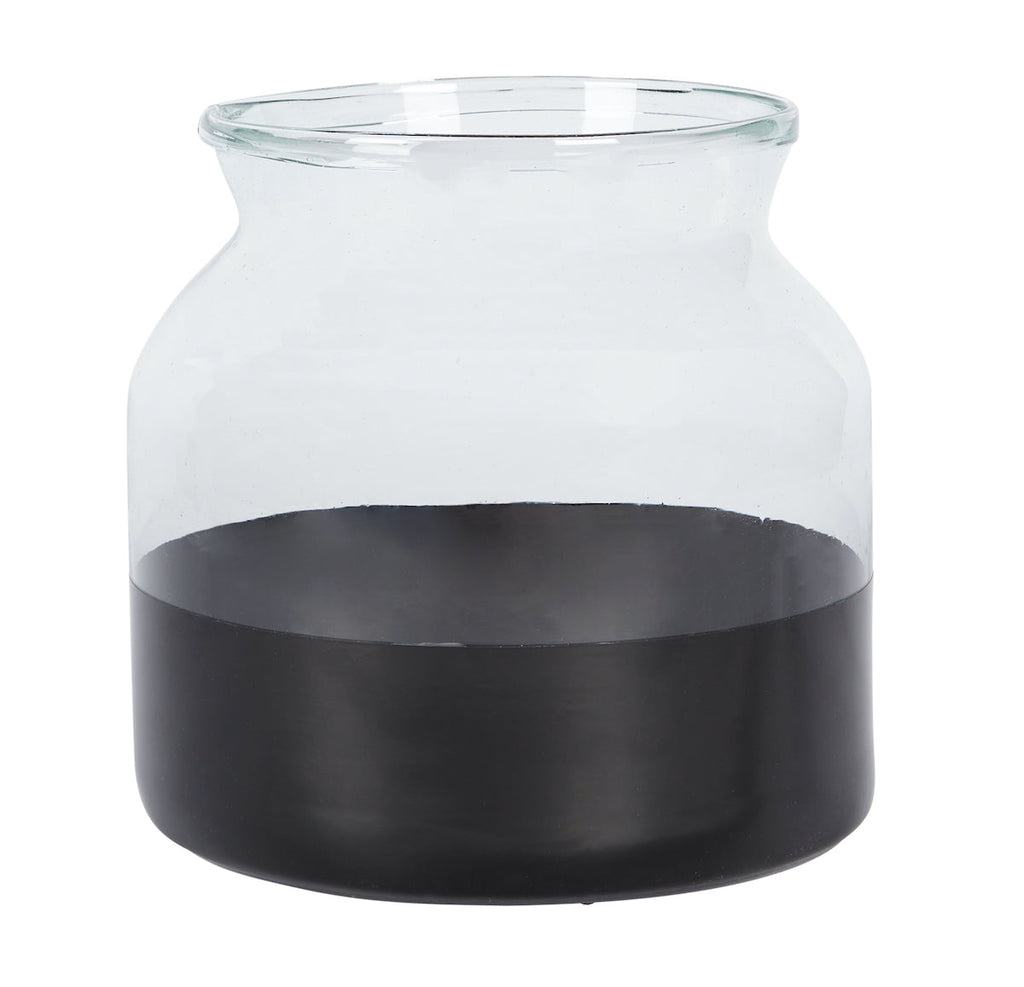 Black Colorblock Flower Vase