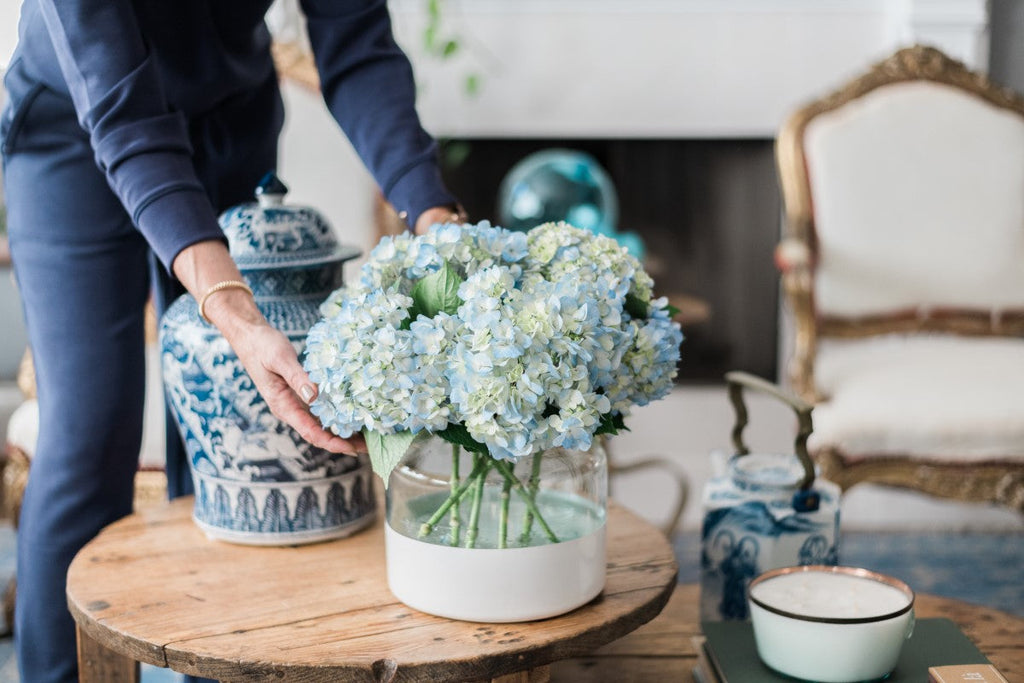 White Colorblock Flower Vase