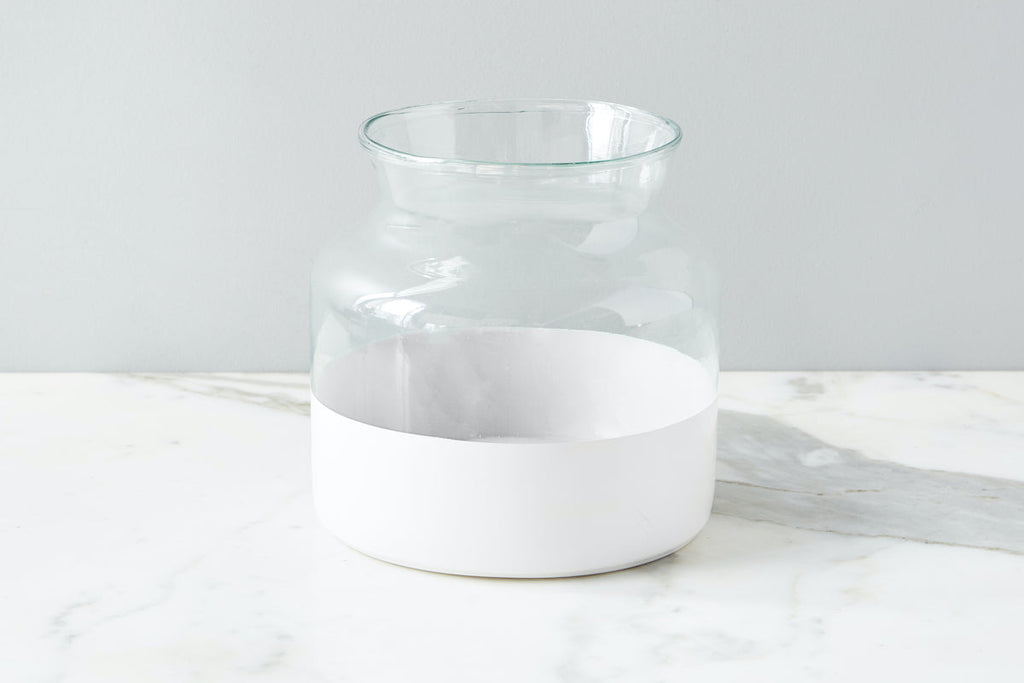 White Colorblock Flower Vase