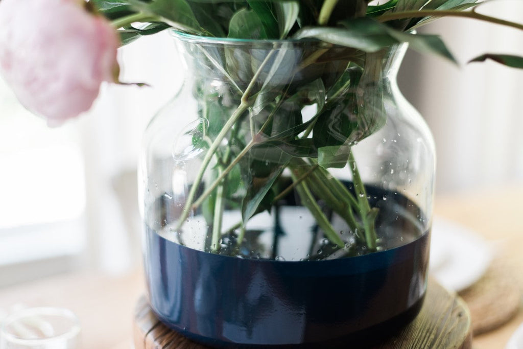 Navy Colorblock Flower Vase