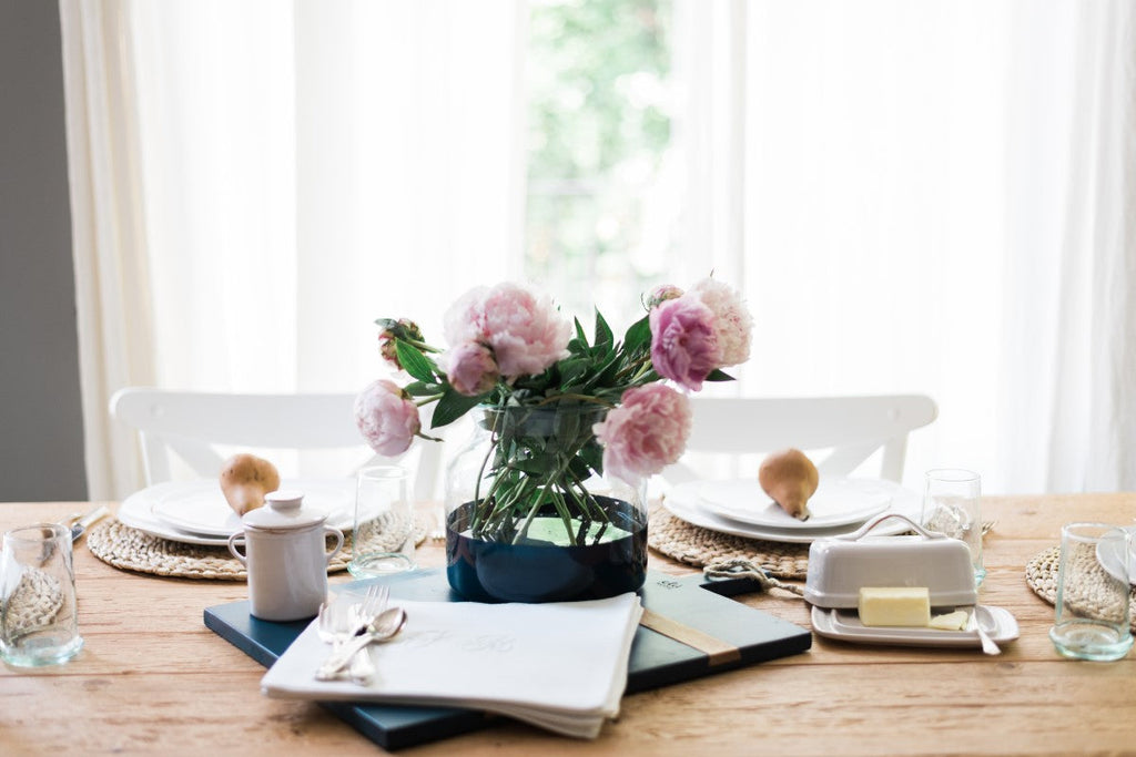 Navy Colorblock Flower Vase