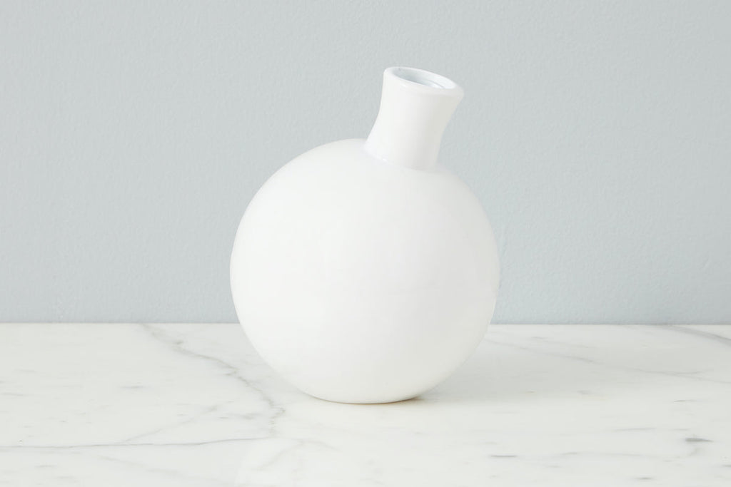 White Sphere Bud Vase