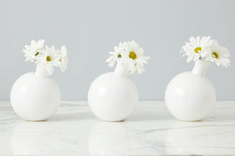 White Sphere Bud Vase