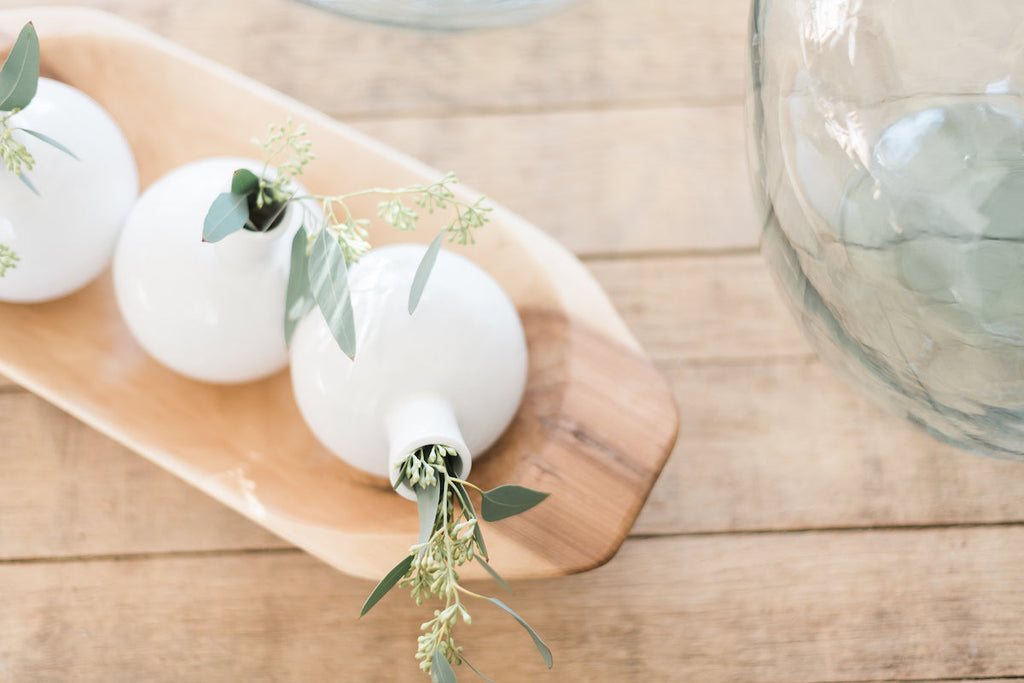 White Sphere Bud Vase