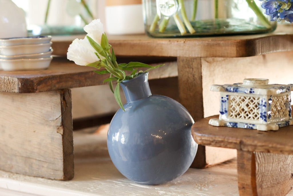 Denim Sphere Bud Vase