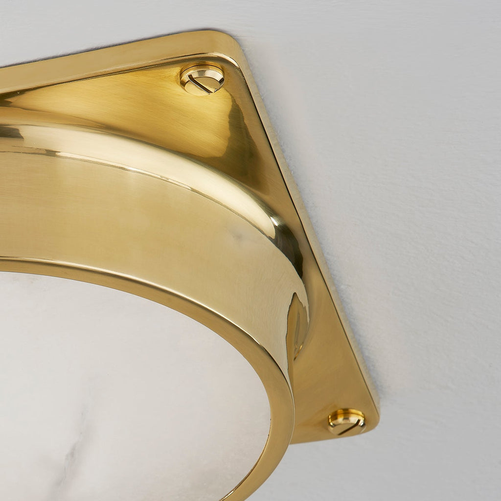 Greenwich Flush Mount, Aged Brass