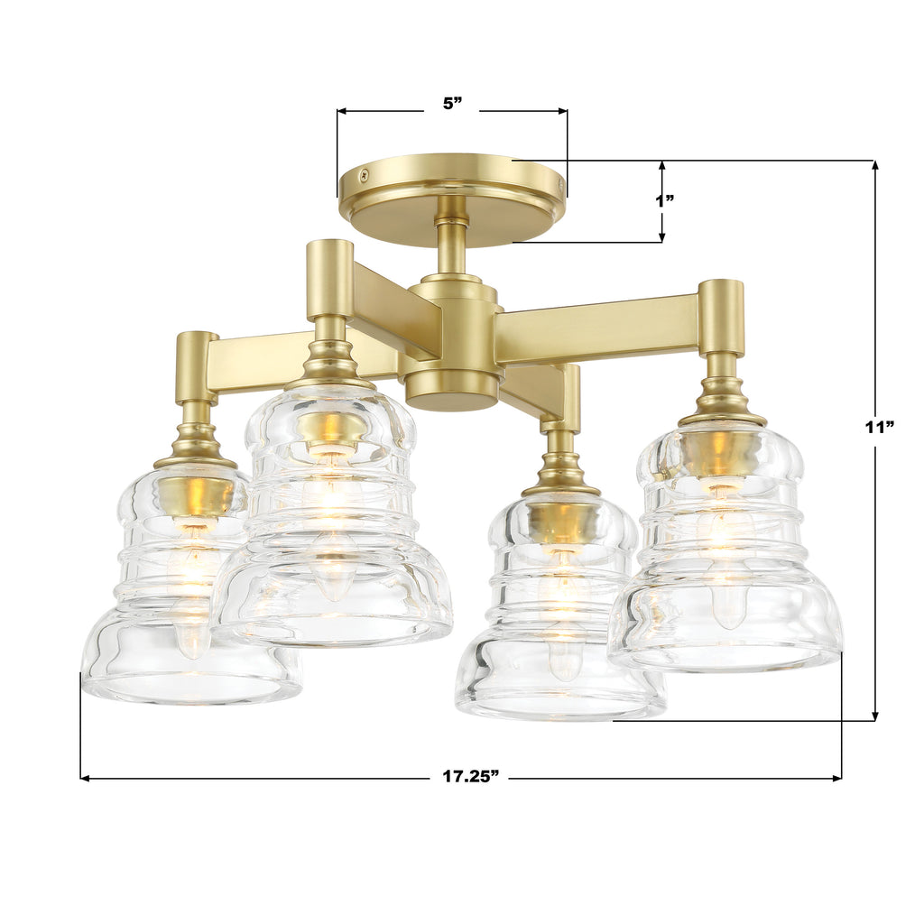 Gregory 4 Light Semi Flush