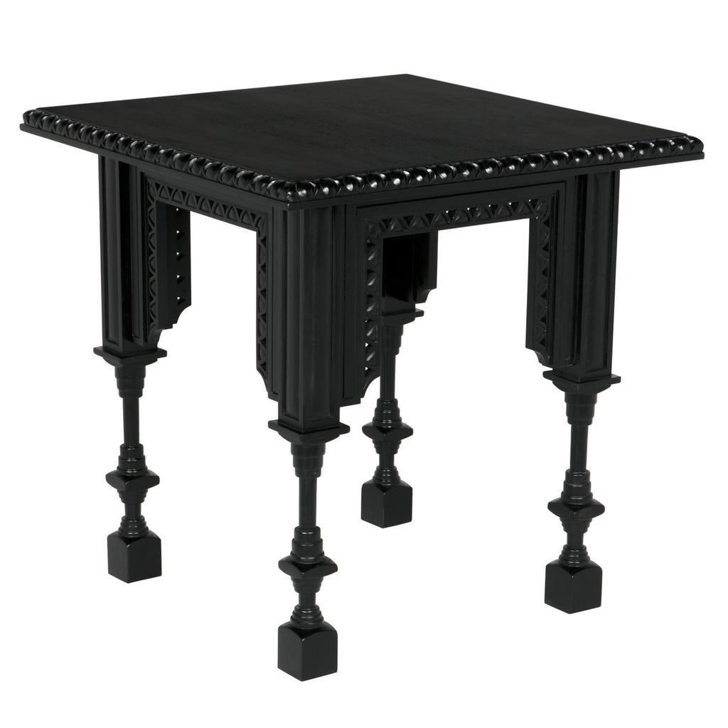 Luxor Side Table, Hand Rubbed Black