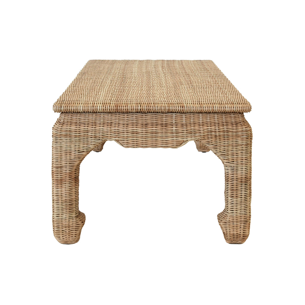 Ming Style Coffee Table In Woven Rattan