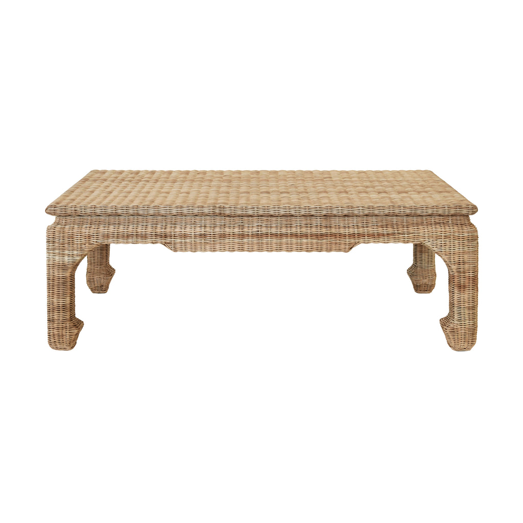 Ming Style Coffee Table In Woven Rattan