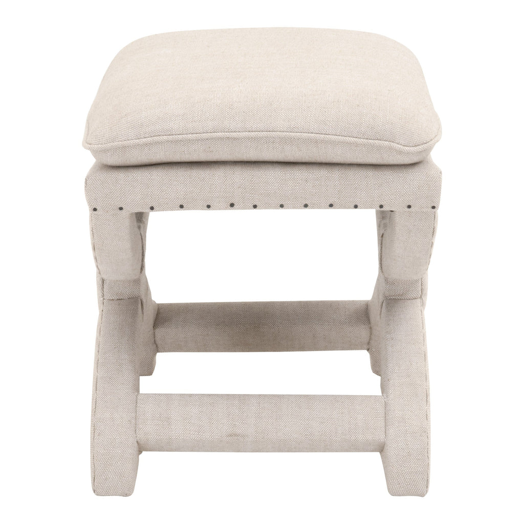 Gaston Ottoman, Bisque French Linen