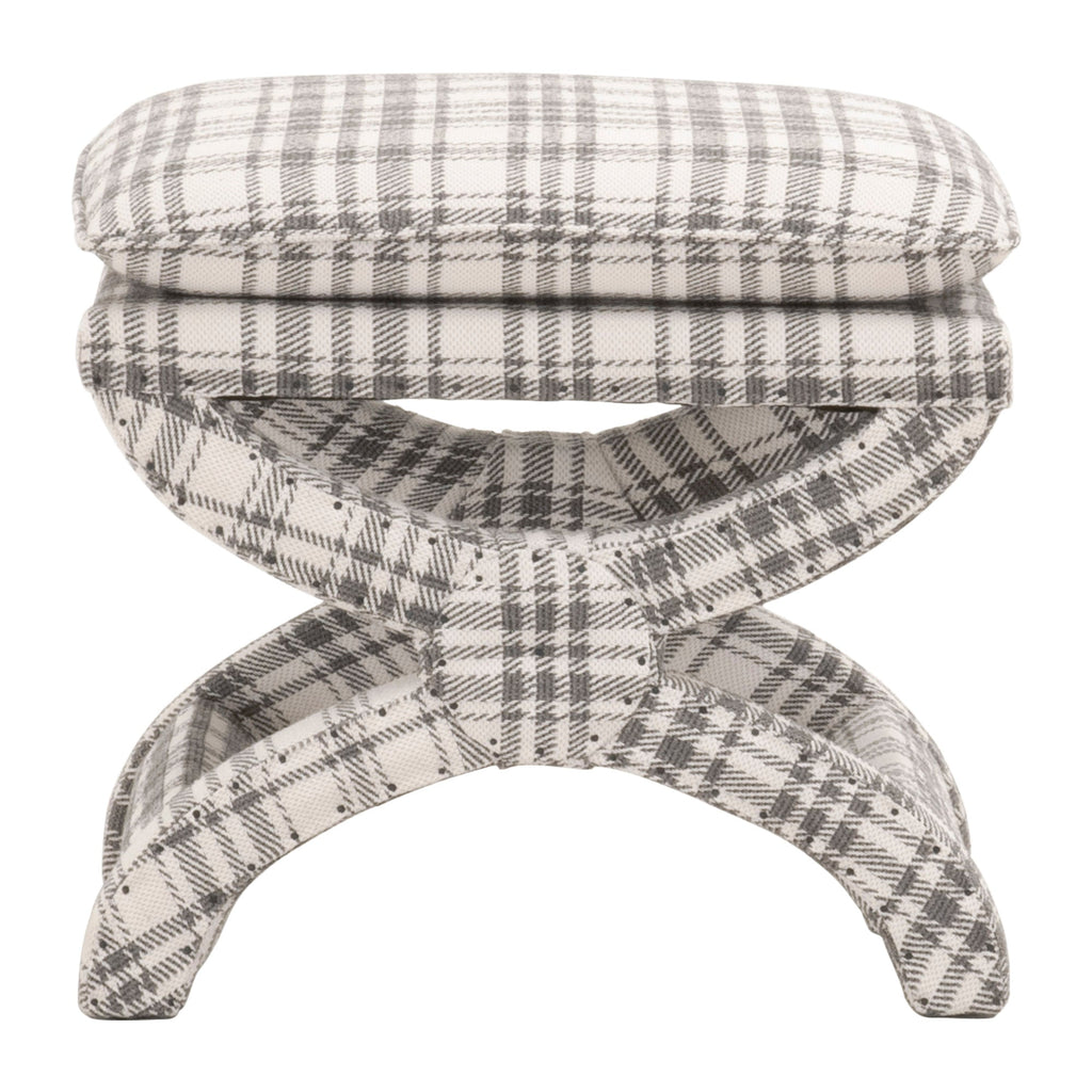 Gaston Ottoman, Tartan Charcoal