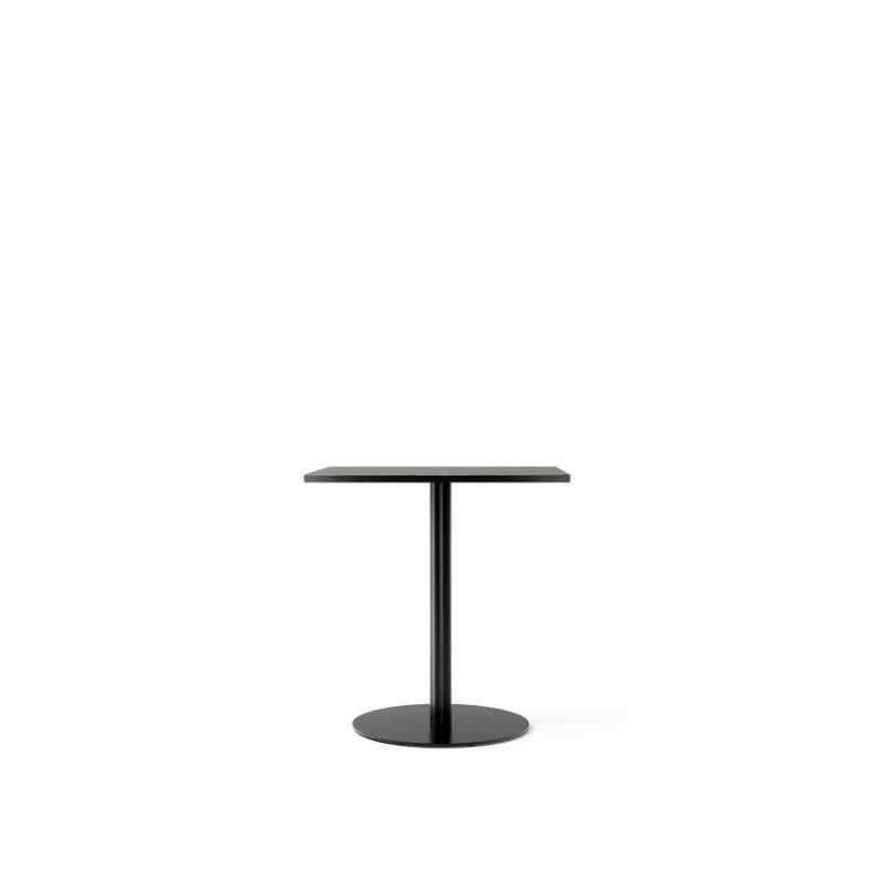 Harbour Column Dining Table - Black Steel Base, Charcoal Linoleum Top