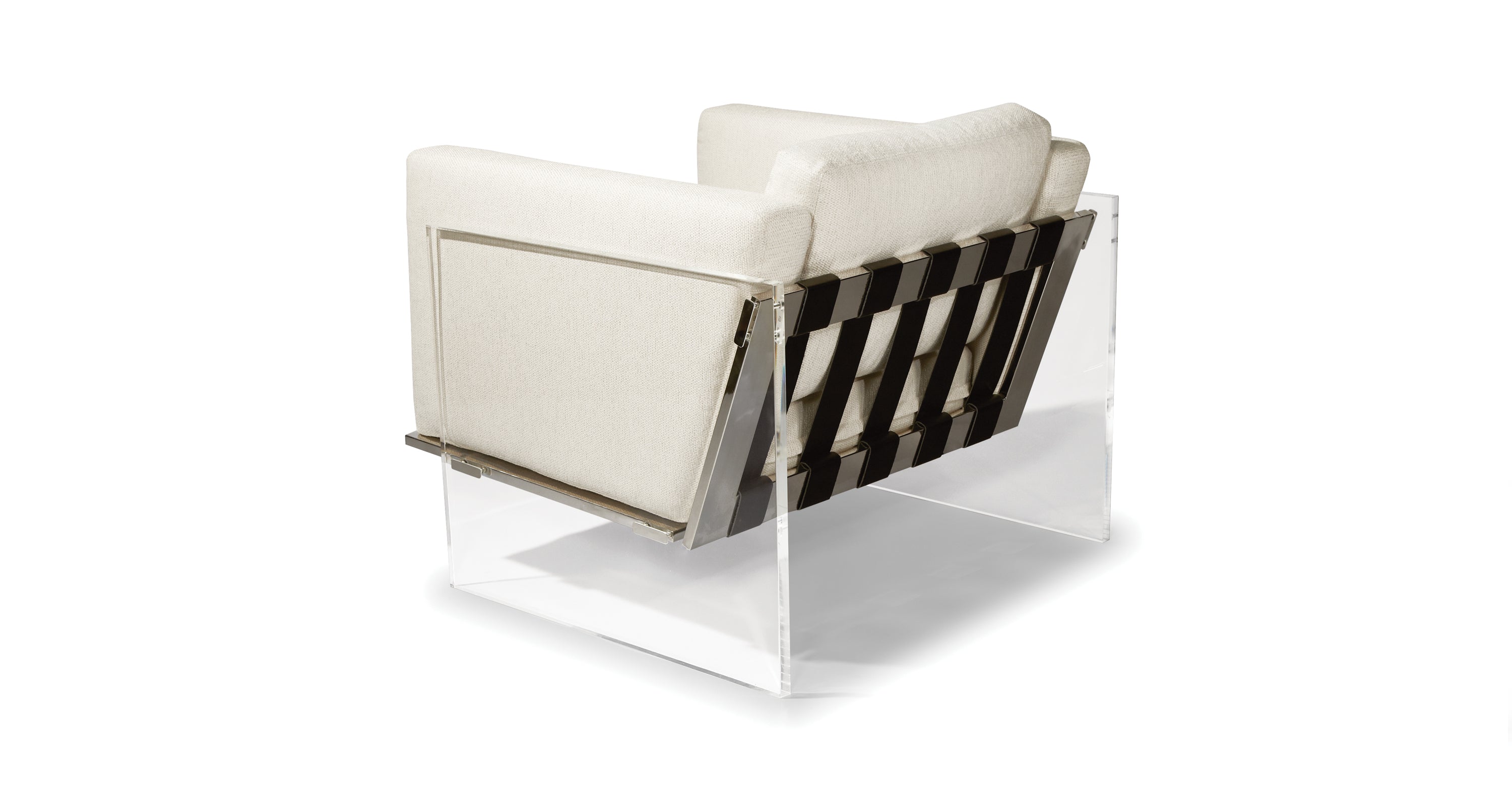 Get Smart Lounge Chair In White Crypton Performance Fabric With Acrylic Base