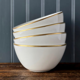 Grace Gold Tall Cereal Bowl, Set of 4