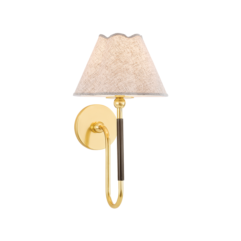 Janie Wall Sconce, Aged Brass with True Bronze