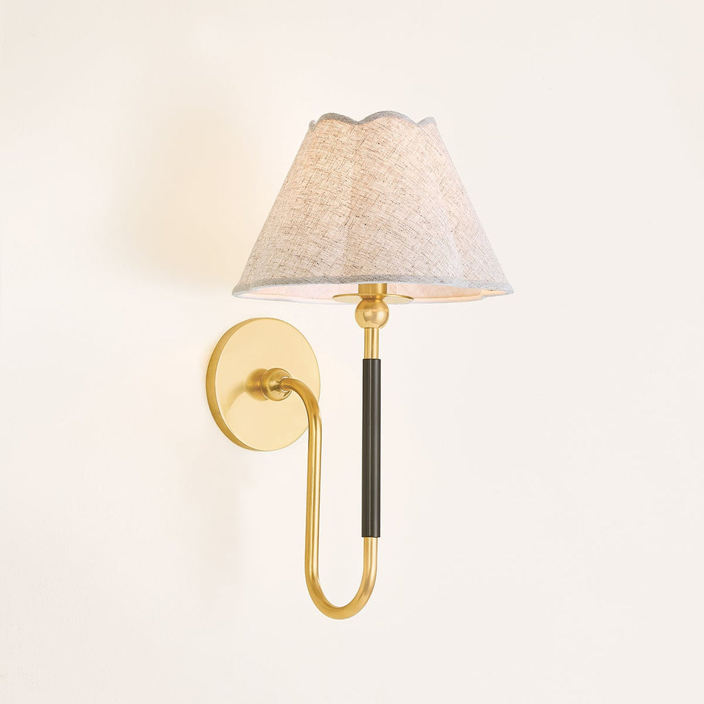 Janie Wall Sconce, Aged Brass with True Bronze