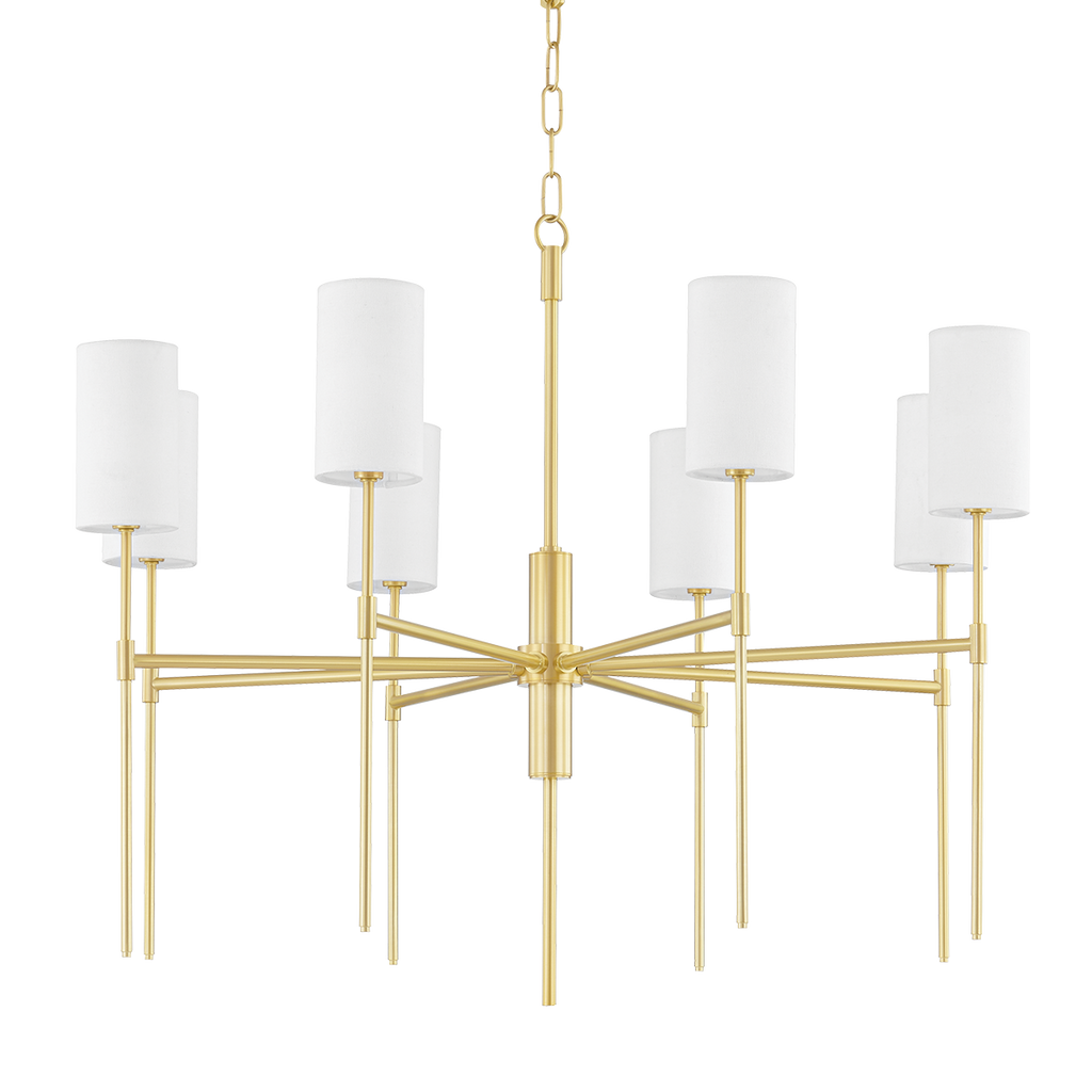 Olivia 8 Light Chandelier - Aged Brass