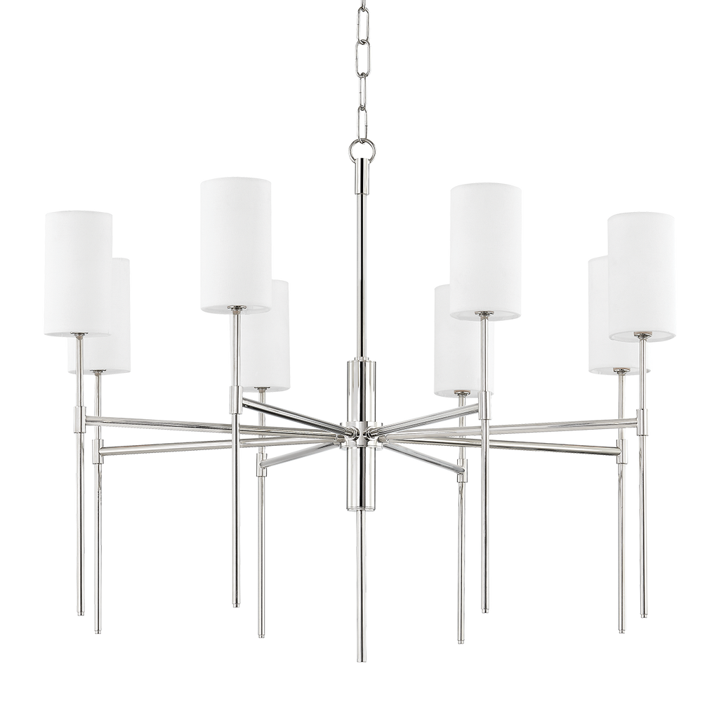 Olivia 8 Light Chandelier - Polished Nickel