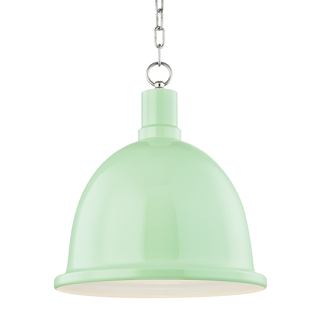 Blair Pendant - Polished Nickel/Mint