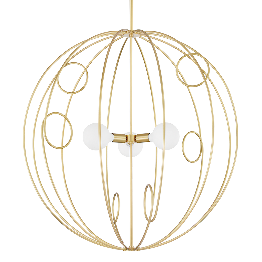 Alanis 3 Light Pendant - Aged Brass