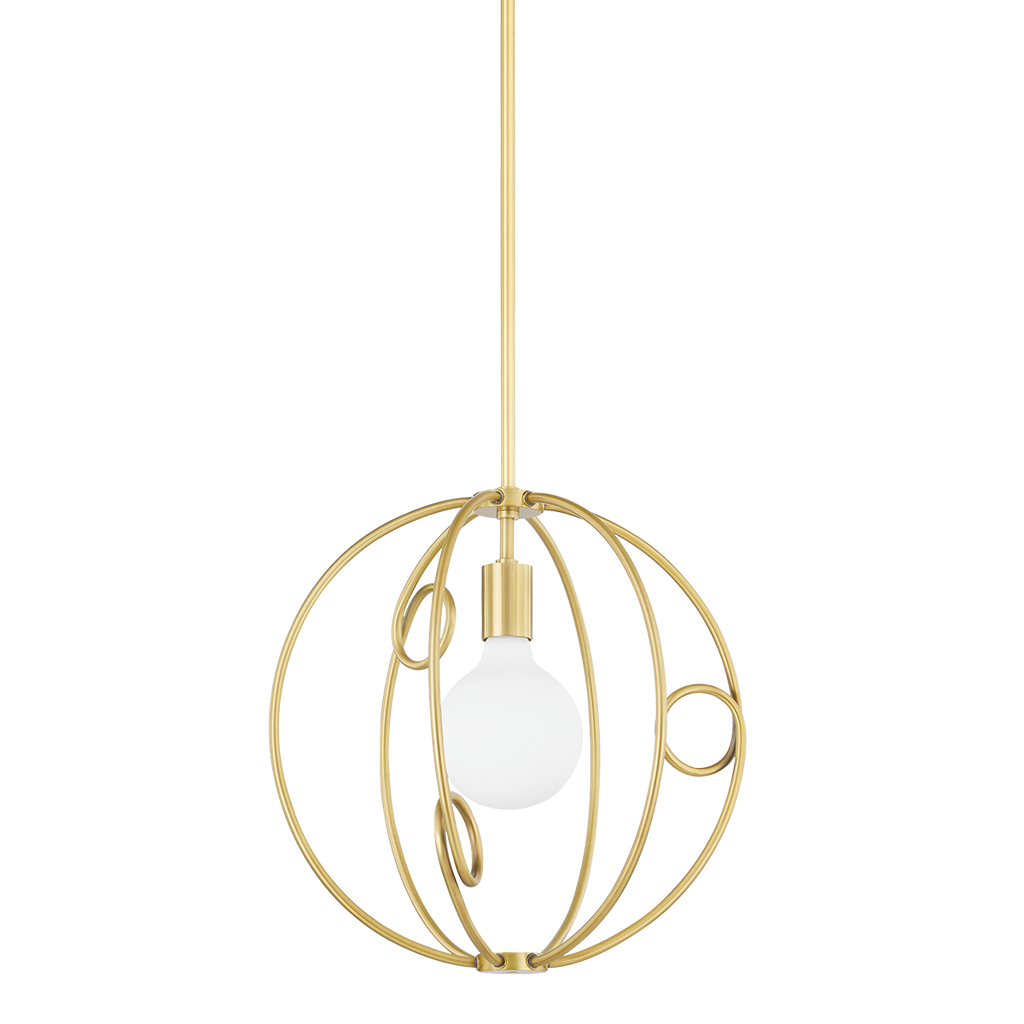 Alanis 1 Light Small Pendant - Aged Brass