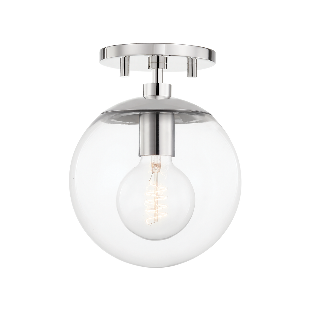 Meadow 1 Light Semi Flush - Polished Nickel