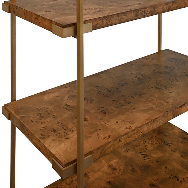 Harris Etagere, Dark Burl Wood