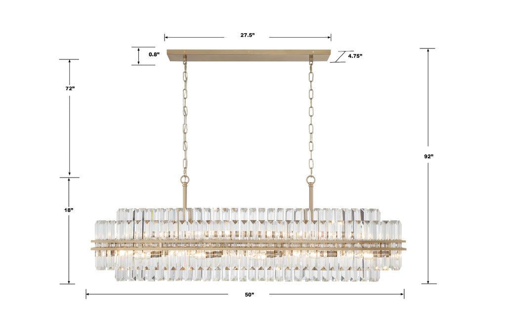 Hayes 16 Light Linear Chandelier