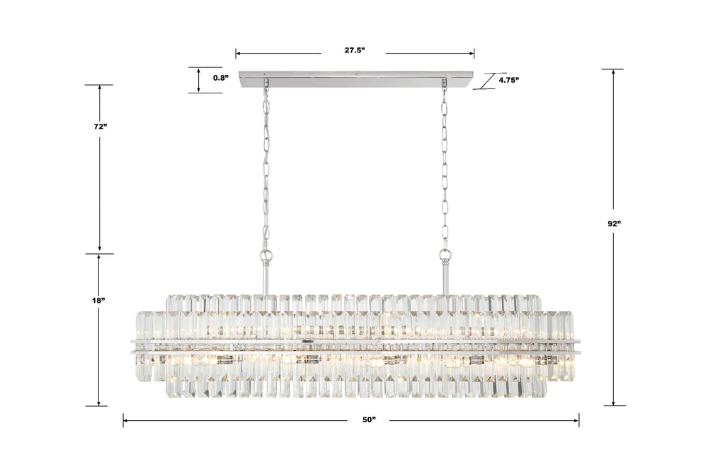 Hayes 16 Light Linear Chandelier