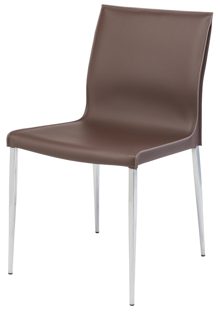 Colter Dining Chair - Mink with Chrome Steel Legs