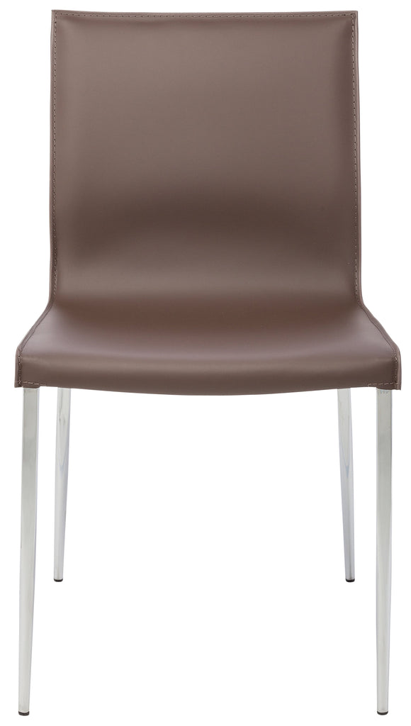 Colter Dining Chair - Mink with Chrome Steel Legs