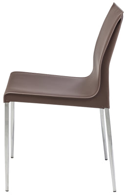 Colter Dining Chair - Mink with Chrome Steel Legs