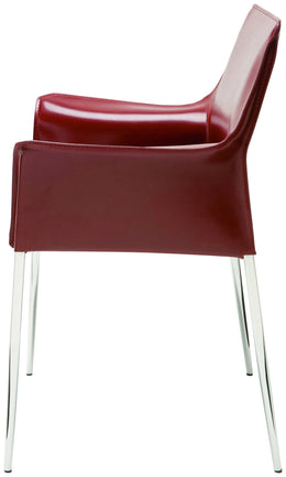 Colter Dining Chair - Bordeaux with Chrome Steel Legs