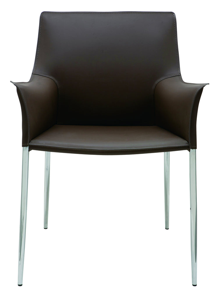 Colter Dining Chair - Mink with Chrome Steel Frame