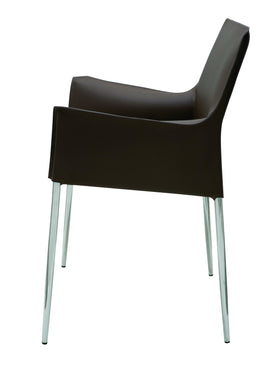 Colter Dining Chair - Mink with Chrome Steel Frame