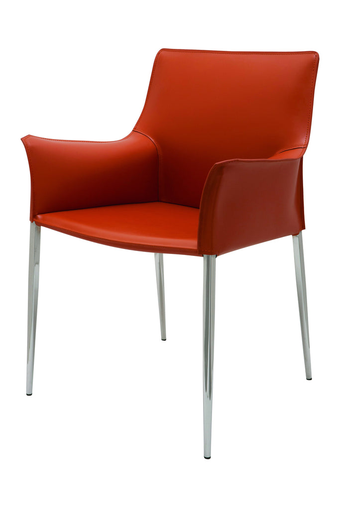 Colter Dining Chair - Ochre with Chrome Steel Frame