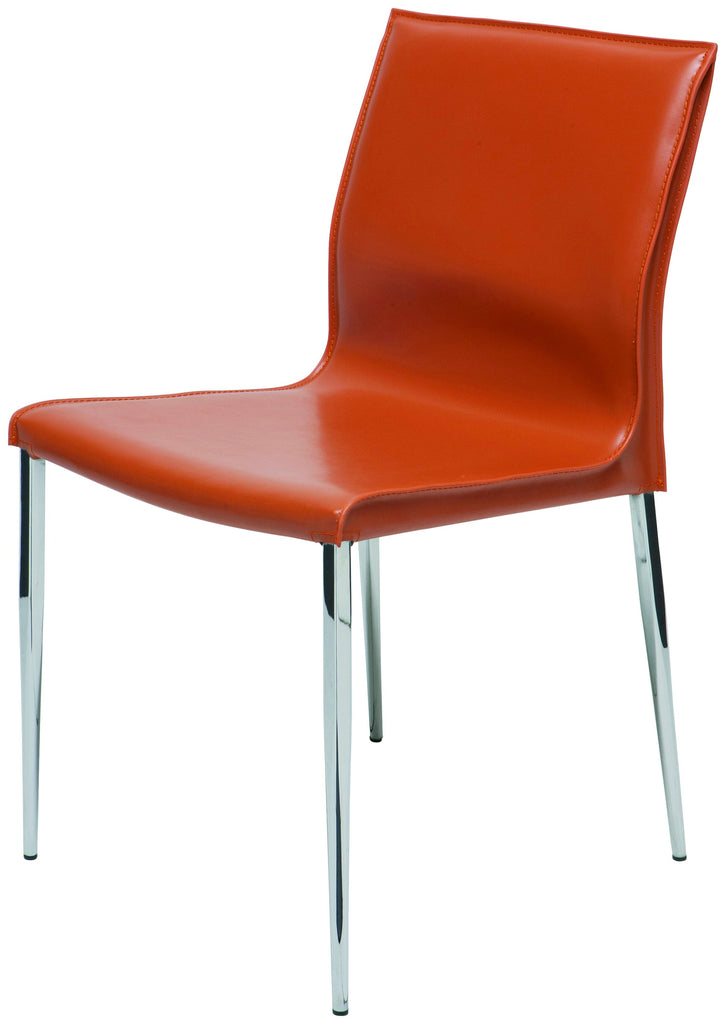 Colter Dining Side Chair - Ochre with Chrome Steel Frame