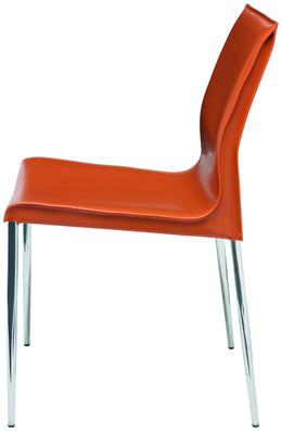 Colter Dining Side Chair - Ochre with Chrome Steel Frame