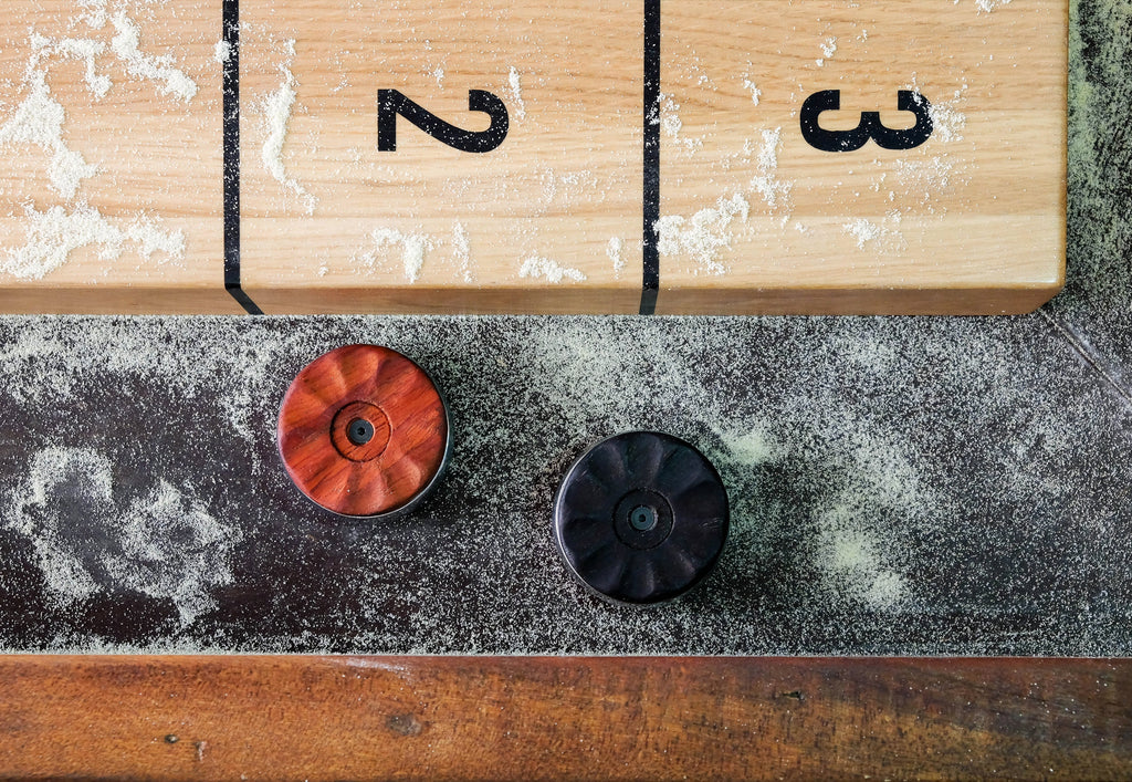 Shuffleboard Gaming Table 108" Burnt Umber with Black Cast Iron Base