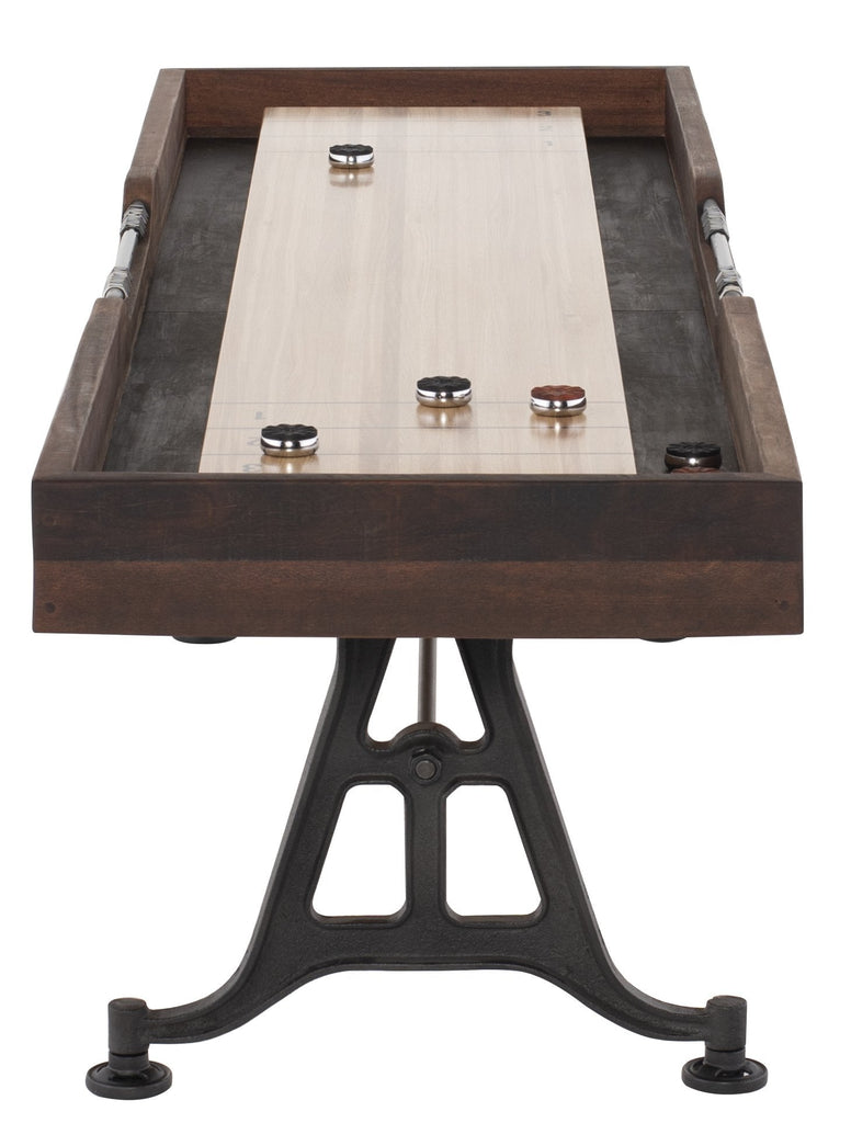 Shuffleboard Gaming Table 108" Burnt Umber with Black Cast Iron Base