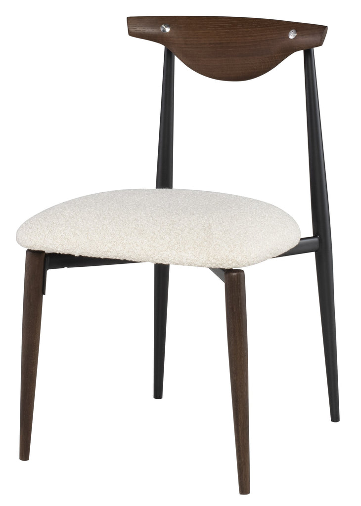 Vicuna Dining Chair - Boucle Beige with Smoked Oak Legs