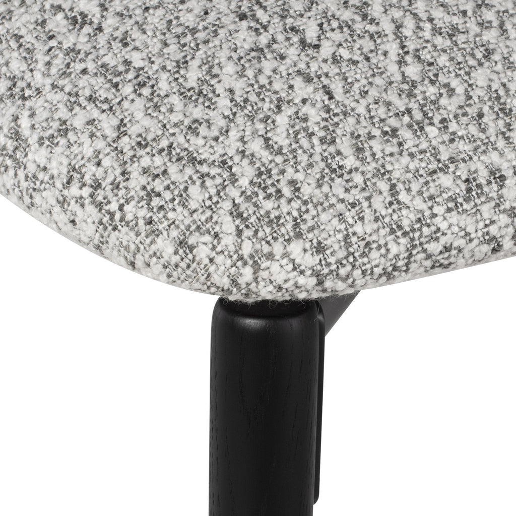 Vicuna Dining Chair - Boucle Grey with Black Oak Legs