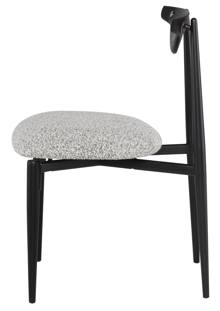 Vicuna Dining Chair - Boucle Grey with Black Oak Legs